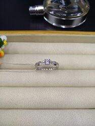 Серебряное кольцо нежное переплетение фианитом 925 последний размер скидка