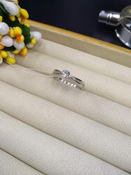 Серебряное классическое кольцо с фианитом 925 размер 17,5 и не только уточн