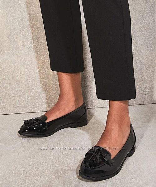 Мокасини лакові чорні, lipsy 39р, 25 см