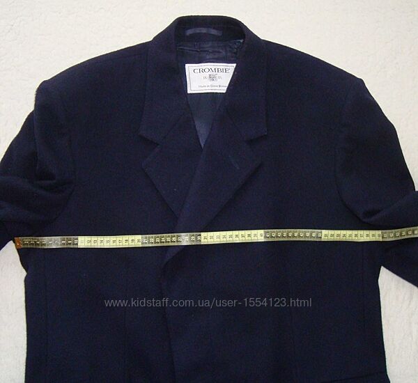 Чоловіче вінтажне пальто CROMBIE, синього кольору, довге розмір 56-58