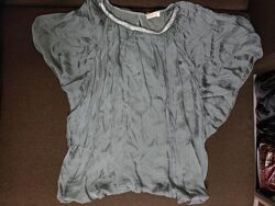 Шелковая блуза топ разлетайка воздушный серый шелк