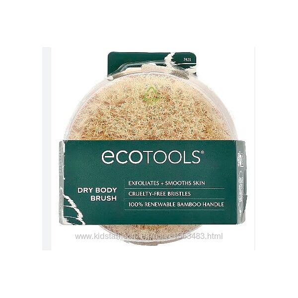 Щітка для сухого масажу EcoTools Dry Body Brush бамбукова ручка із синтет