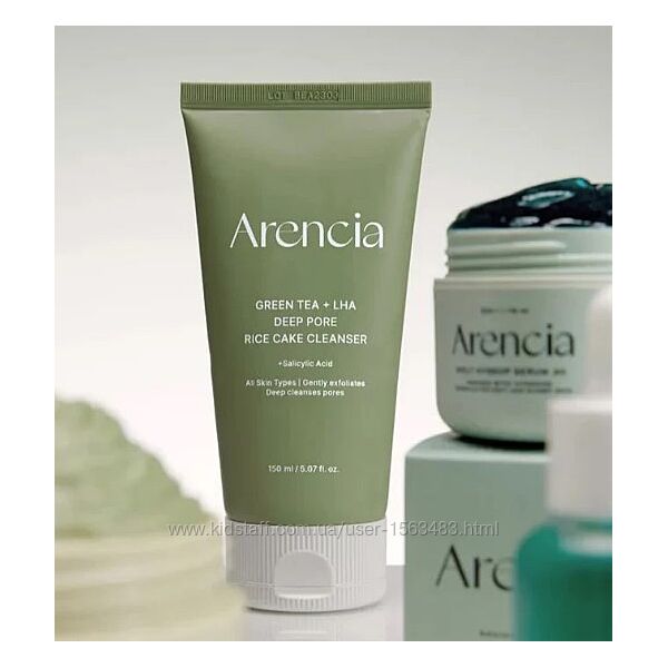 гель для обличчя Arencia - Green Tea LHA Deep Pore RIice Cake Cleanser