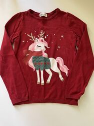 Новогодний джемпер свитер H&M 8-10л