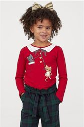 Красивые новогодние регланы H&M девочкам 2-10 лет
