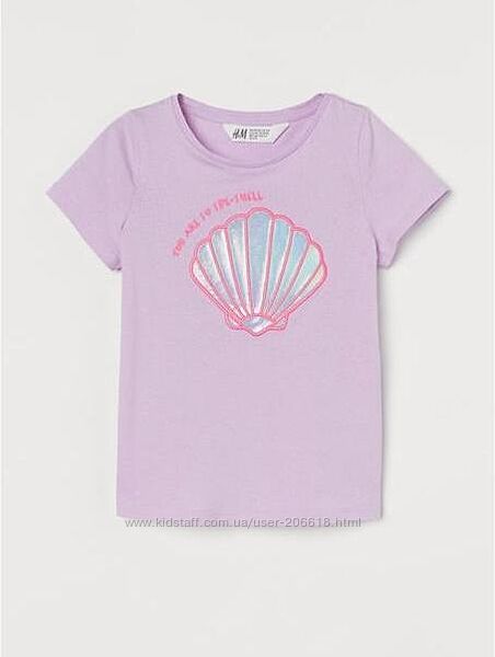 Оригинальные футболки H&M актуальный цвет девочкам
