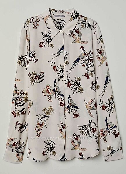 Блуза з колібрі та квітами H&M / XS