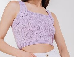 Кроп топ майка ажурний вязаный 