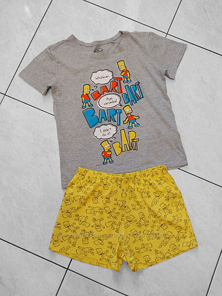 Костюм комплект піжама, футболка та шорти на хлопчика 128-134 см, Simpsons