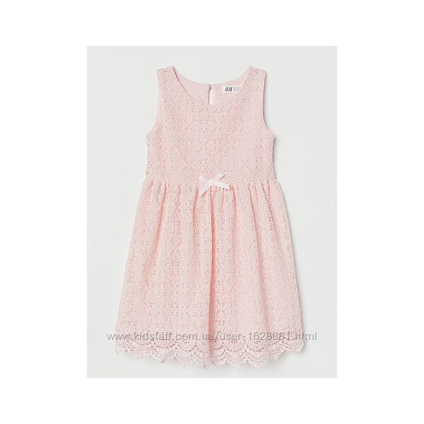 Платье сарафан ажурное нежно розовое 98-104 см h&m