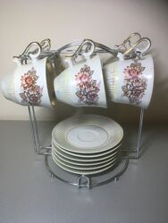 Кавовий сервіз на 6 персон на підставці