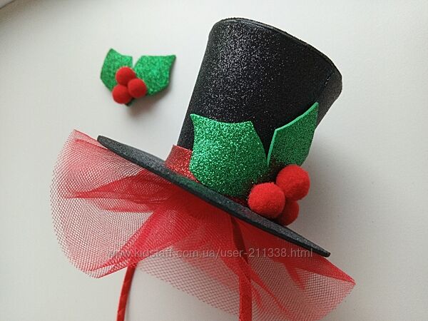 Обруч-капелюшок для дівчинки-сніговичка