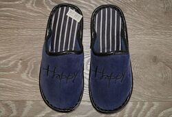 Дитячі кімнатні / домашні тапочки підліткові сині, коричневі, темно-сині