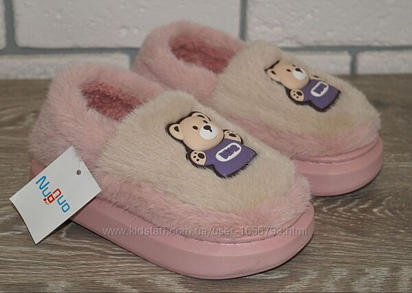 Дитячі домашні тапочки із задником / Закриті тапочки / Чуні 4 кольори