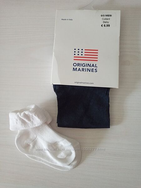 Колготки сетчатые для фотосессии 0-3 мес.  носочки. , original marines