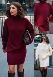 Вязаный демисезонный женский костюм с юбкой