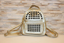 Модный золотистый женский рюкзак код 7-177
