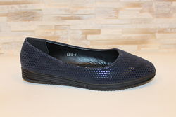  Балетки туфли женские синие т1247