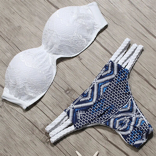 Купальник женский раздельный белый п203