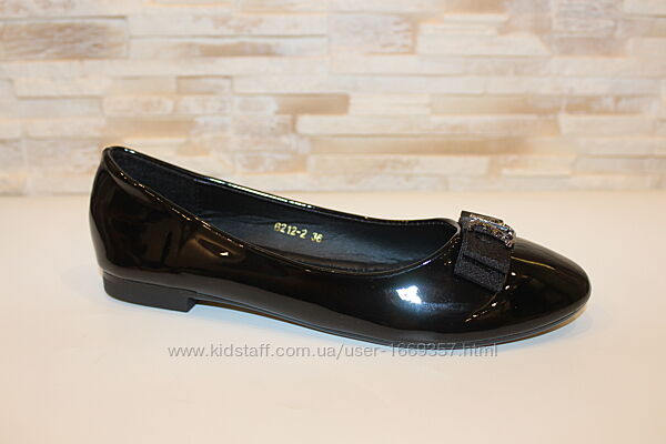 Балетки женские черные лаковые т1362