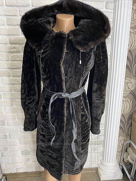 Шуба, шубка, полушубок ЭРРИ Мутон, норка Капюшон, пояс
