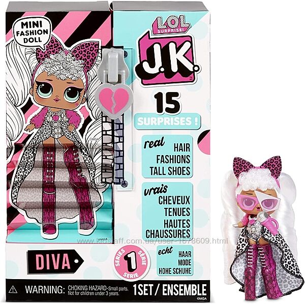  LOL Surprise JK Mini Fashion Doll Diva 15 сюрпризов