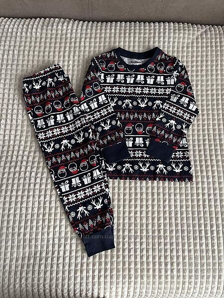 98-104 зріст Lupilu Лупилу піжама з Новорічним принтом трикотажна дівчинц