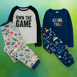 8-9 рок, Primark флісова піжама реглан та штаніки на манжетах з принтом. те