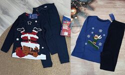 98-104 зріст Lupilu Новорічна Піжама з Санта Клаусом і Оленем. з принтом н