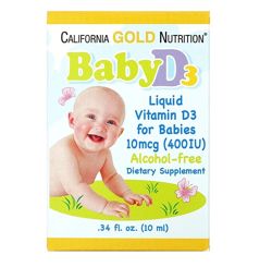 California Gold Nutrition, детский витамин D3, США, оригинал, Iherb