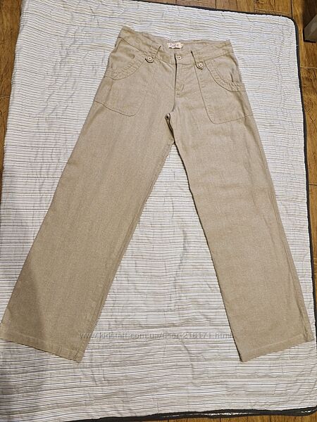 Свободные летние брюки, лен с вискозой.