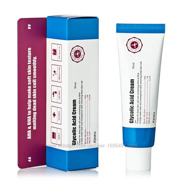 Оновлюючий крем для обличчя з AHA та BHA Apieu Glycolic Acid Cream Корея 