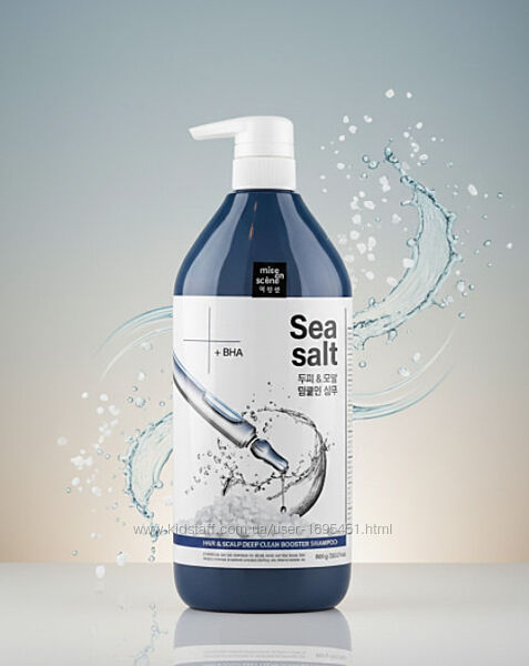 Шампунь Mise en Scene Hair & Scalp Deep Clean Booster з морською сіллю 