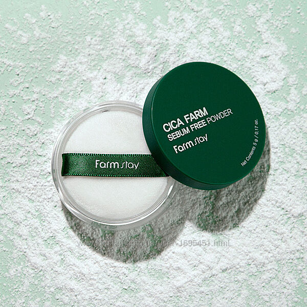 Розсипчаста пудра з центеллою FarmStay Cica Farm Sebum Free Finish Power 