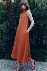 Платье из смесового льна Zara, p. M