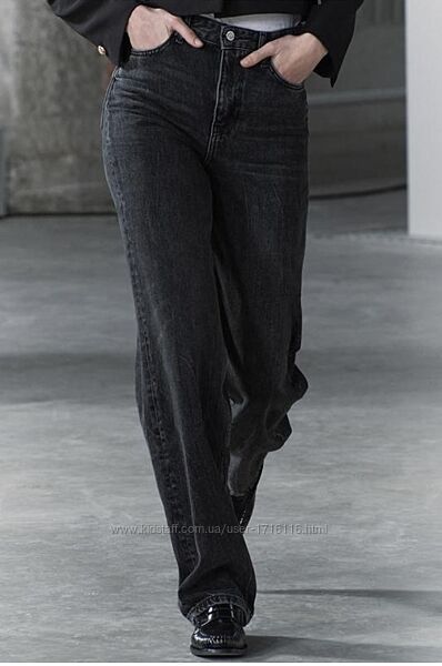 Джинсы the high rise wide leg от zara, p. s