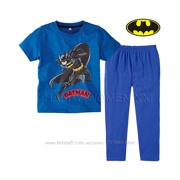 Пижама для мальчика 2-4 года Batman штаны футболка штанці хлопчик бетмен