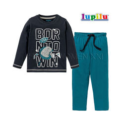 1-2 года пижама для мальчика lupilu реглан штаны домашние лонгслив футболка