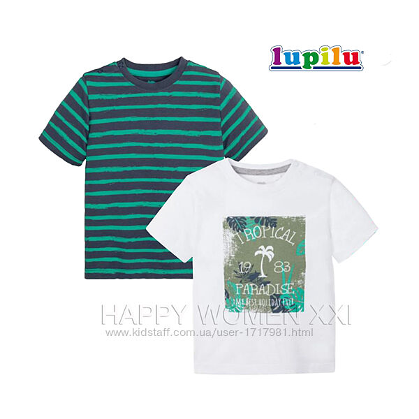 4-6 лет набор футболок для мальчика Lupilu детская футболка дитяча хлопчик