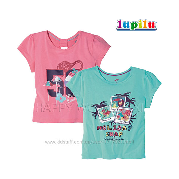 Набор футболок для девочки 1-2 года Lupilu хлопковая футболка детская 