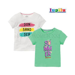 1-2 года набор футболок для девочки Lupilu детская футболка дитяча дівчинка