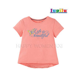2-4 года футболка для девочки Lupilu нарядная блузка детская дитяча хлопок