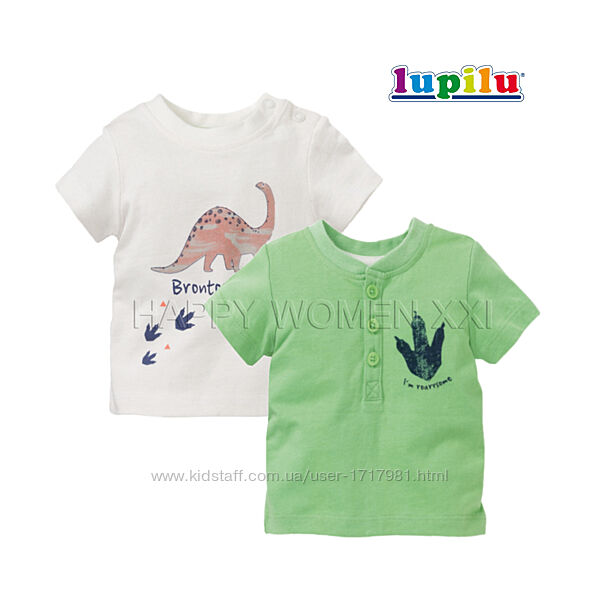 1-2 года набор футболок для мальчика Lupilu детская футболка дитяча хлопчик