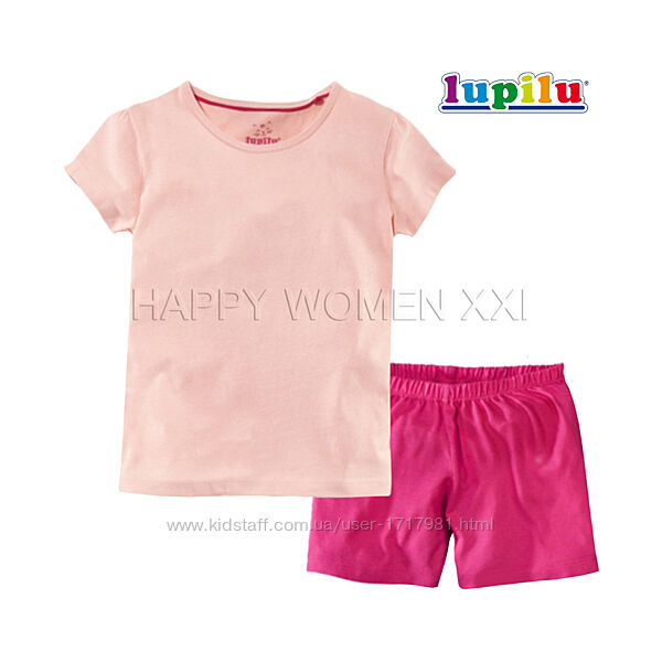 4-6 лет летняя пижама для девочки Lupilu футболка шорты піжама дитяча