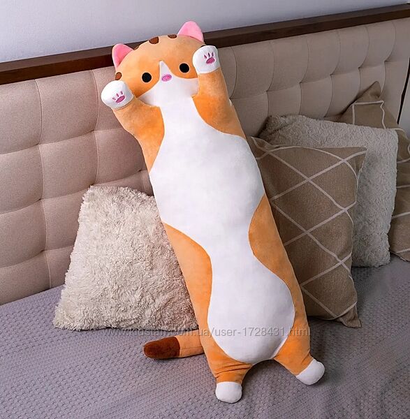 Мяка дитяча іграшка Кіт Батон 70 см. Кот батон.