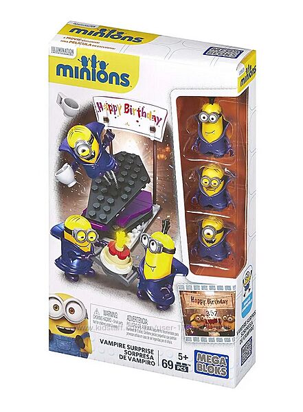 Конструктор дитячий  Mega Blocks Minions Happy Birthday Vampire 69 деталей 