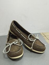 Туфли-мокасины женские кожаные коричневые без каблука storm код S1663