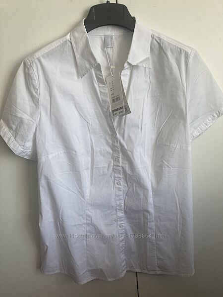 Рубашка женская белая брендовая  короткий рукав s. oliver