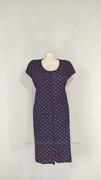 Женский трикотажный халат на молнии с карманами и поясом