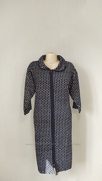 Женский велюровый халат на молнии с карманами